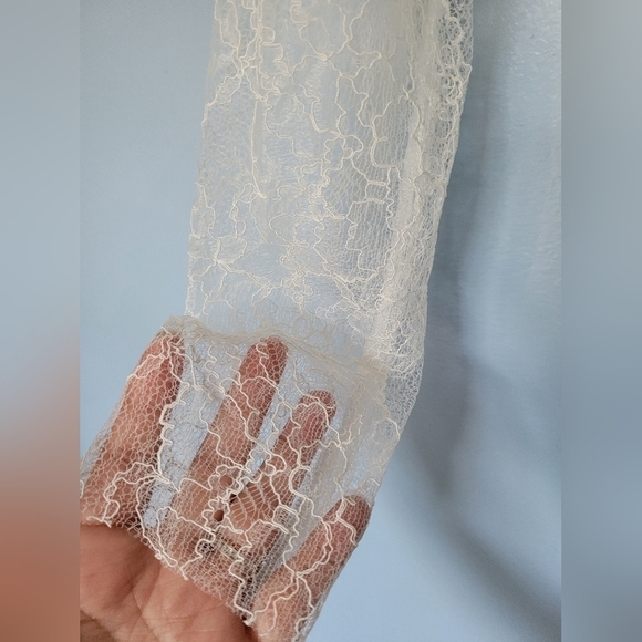 Lovers and Friends Hollyn Lace Bow One Shoulder Mini Dress White Large - Picture 8 of 16